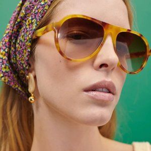 J. Crew Bondi Acetate Aviator Sunglasses in Tortoise Shell